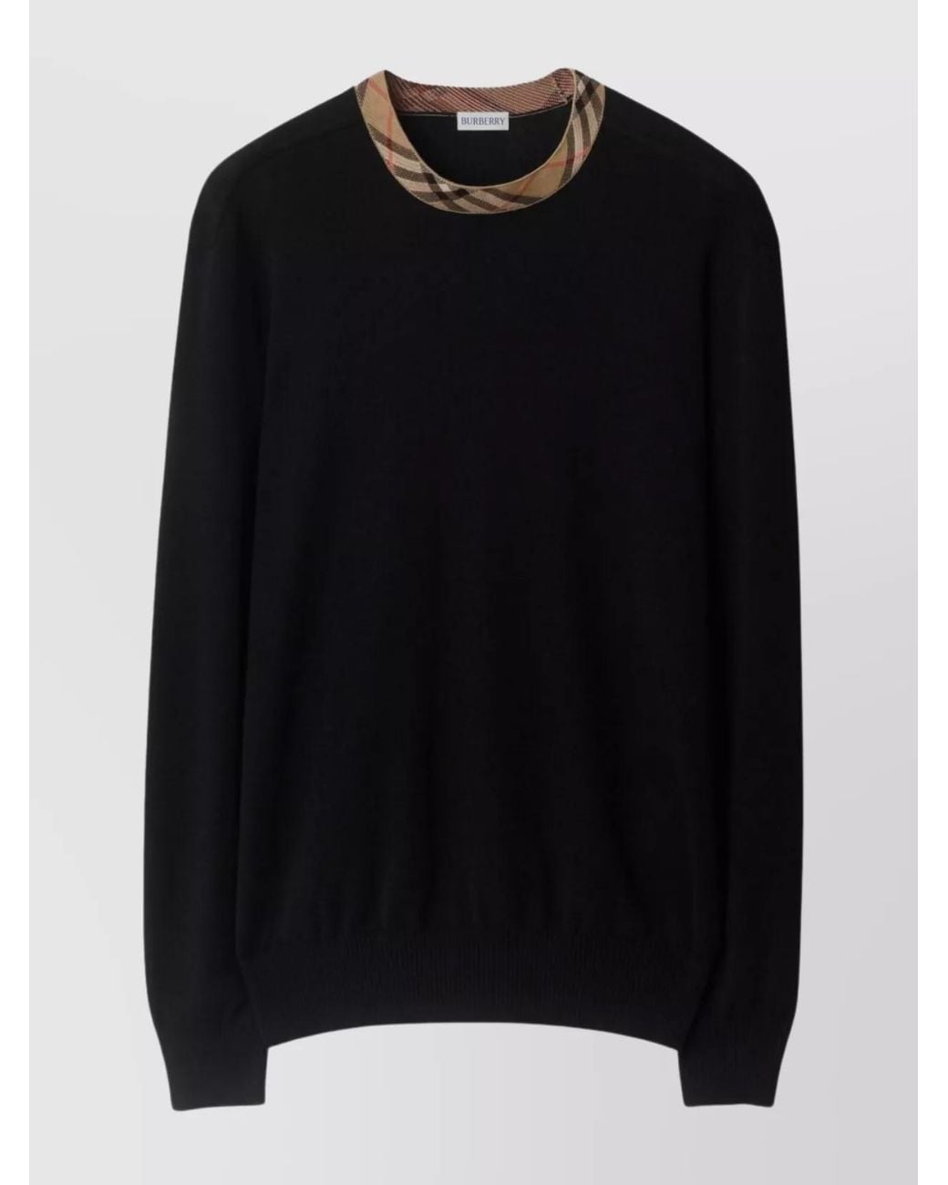 Burberry Black Wool Crew Neck Sweater for men