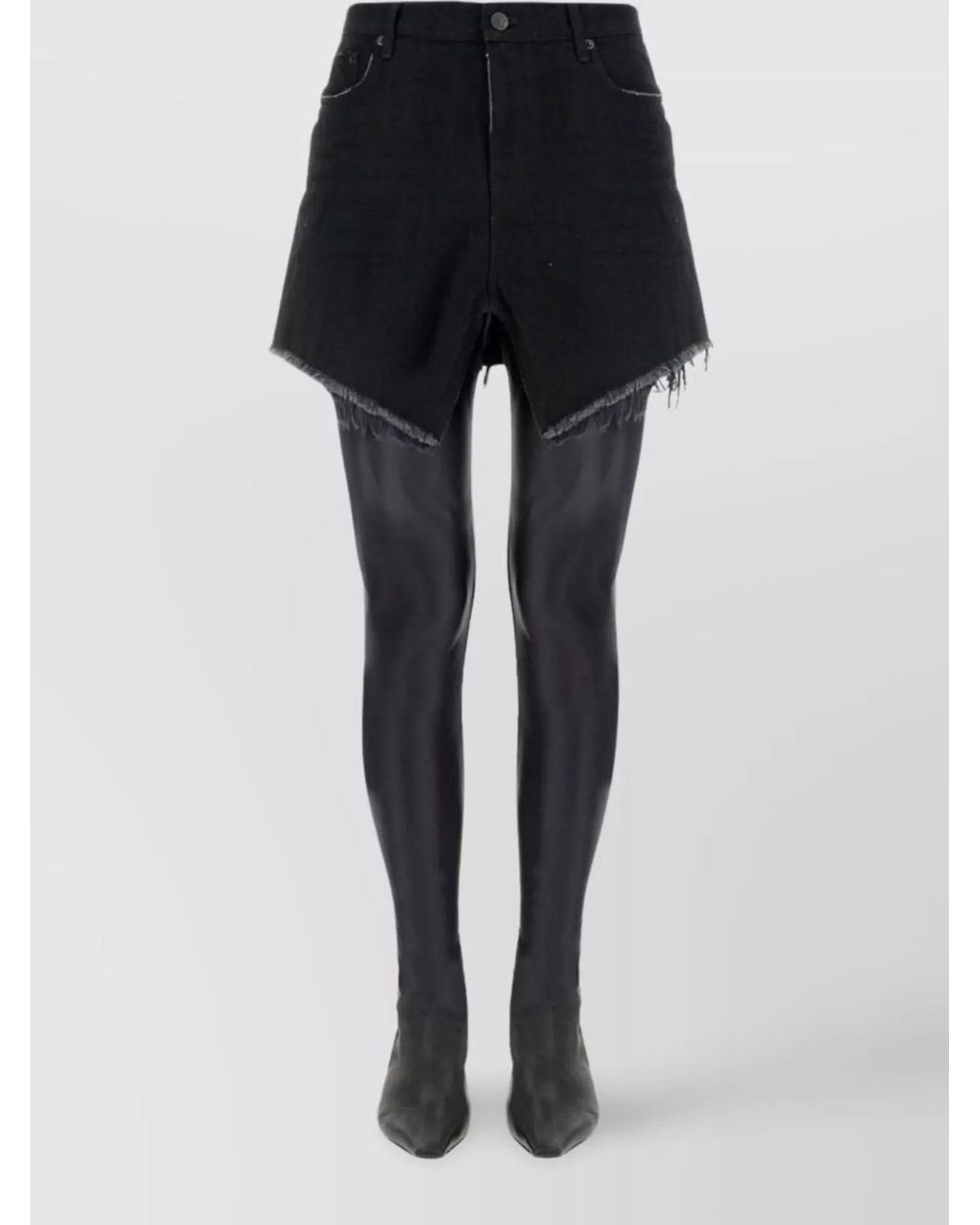 Balenciaga Black Denim Mini High-Waisted Skirt