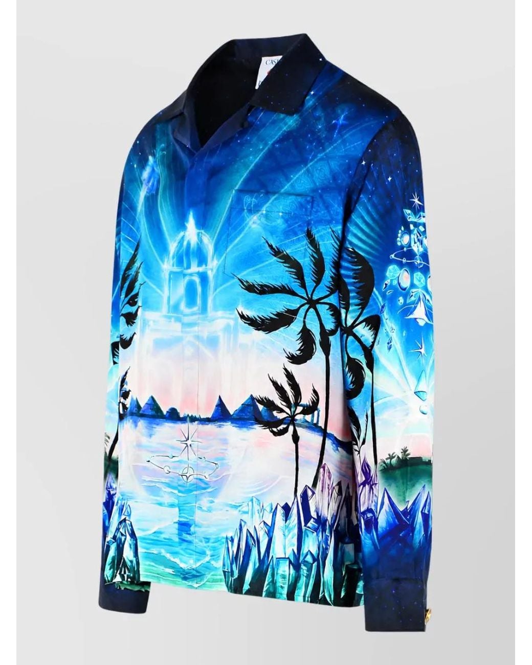 Casablanca Blue Silk Shirt for men
