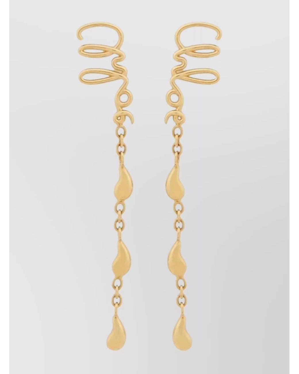 Chloé White Brass Hoop Earrings