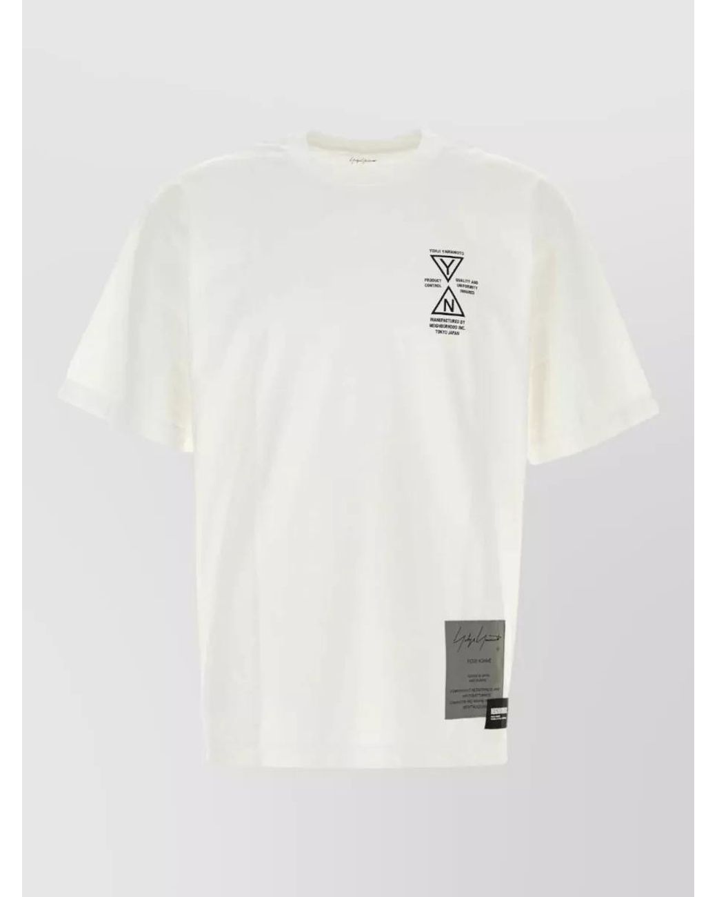 Yohji Yamamoto White Cotton T-Shirt for men