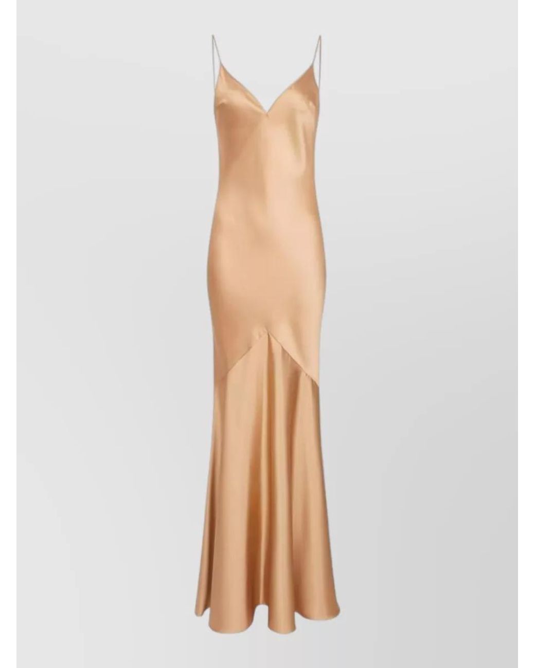 Elisabetta Franchi White Satin V-Neck Sleeveless Gown