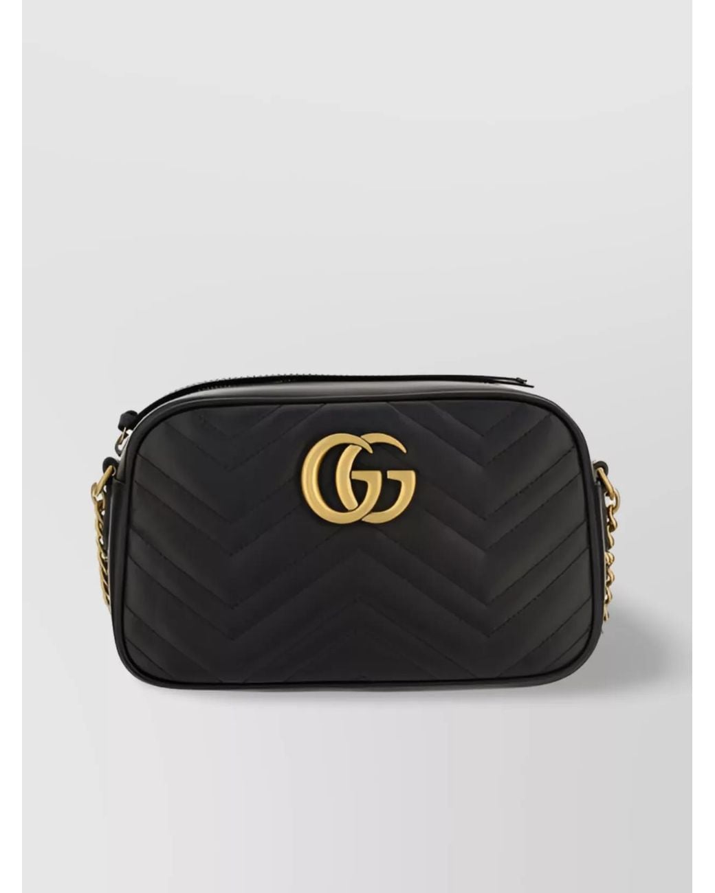 Gucci Black Gg Marmont Small Leather Shoulder Bag