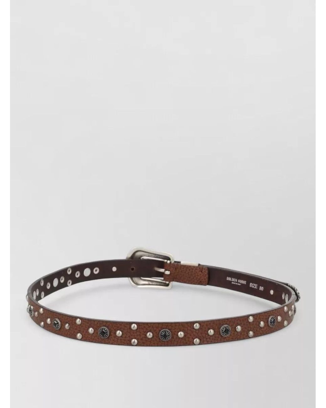 Golden Goose Deluxe Brand White Leather Studded Belt