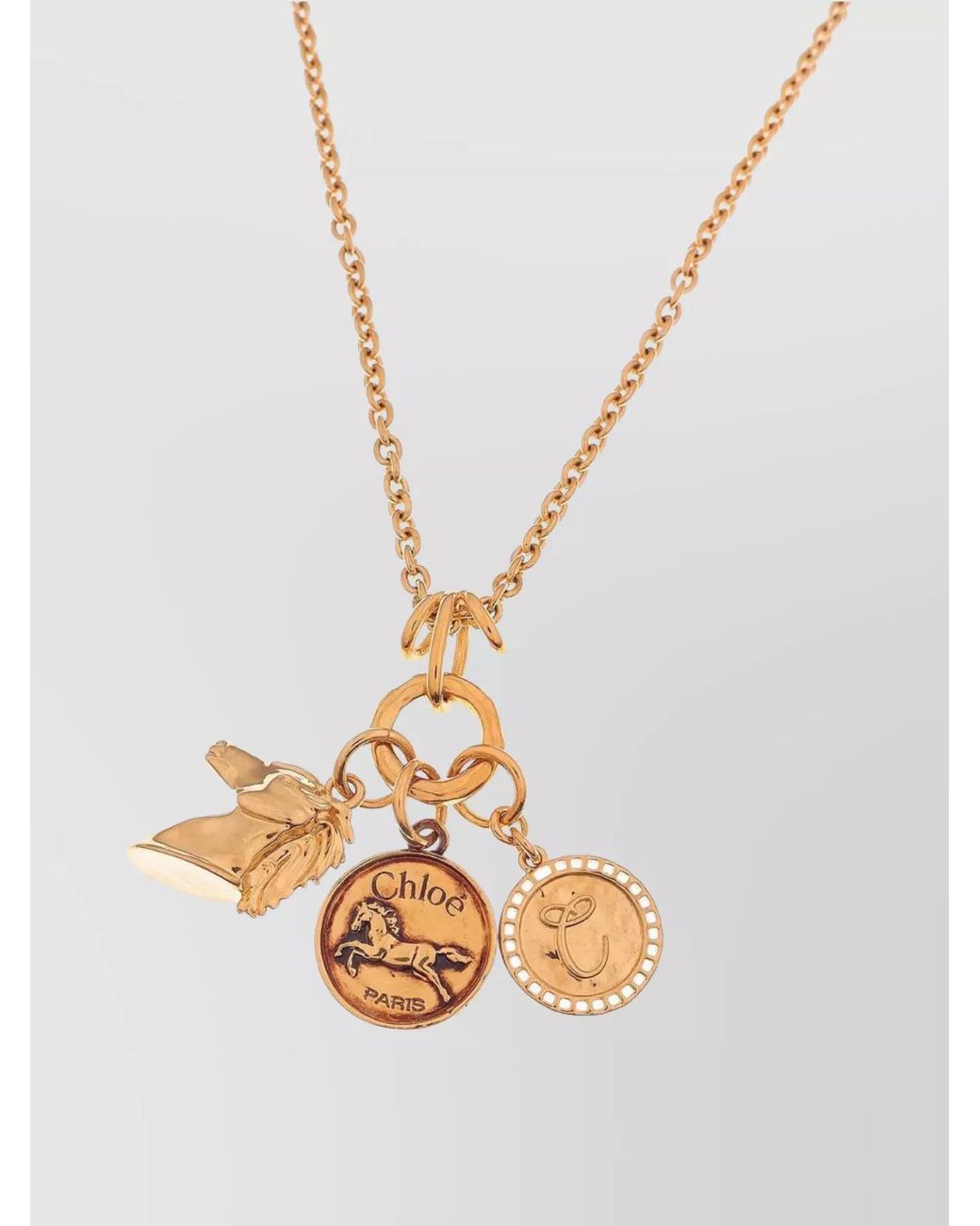 Chloé White Charm Pendant Necklace