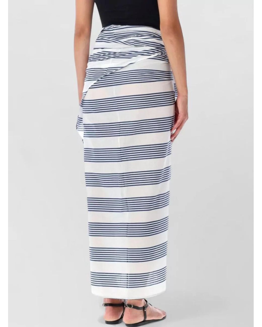 Frankie Shop Blue Cotton Wrap Skirt