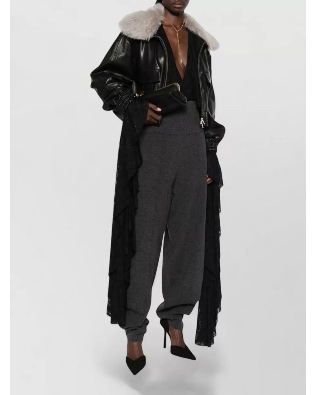 Zimmermann Gray Merino Wool Ribbed Loungewear Trousers