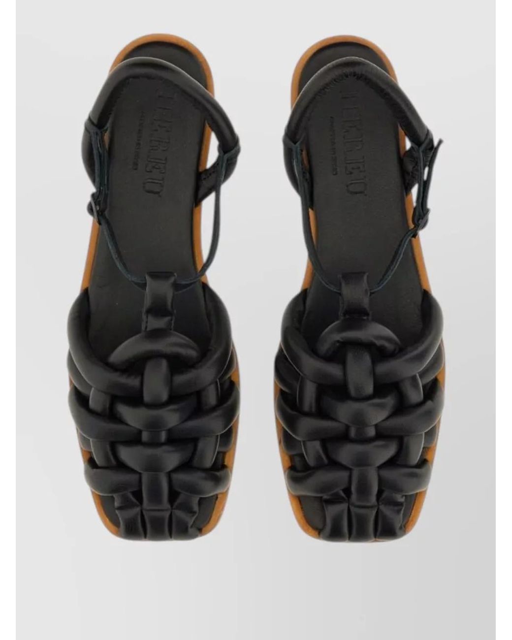 Hereu Black Leather Sandals