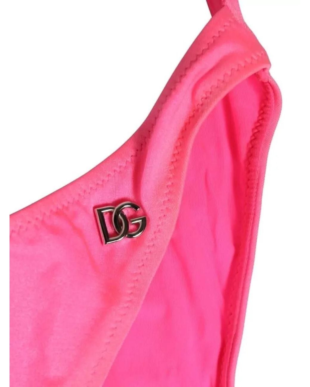 Dolce & Gabbana Pink Cutout High Leg Swimsuit