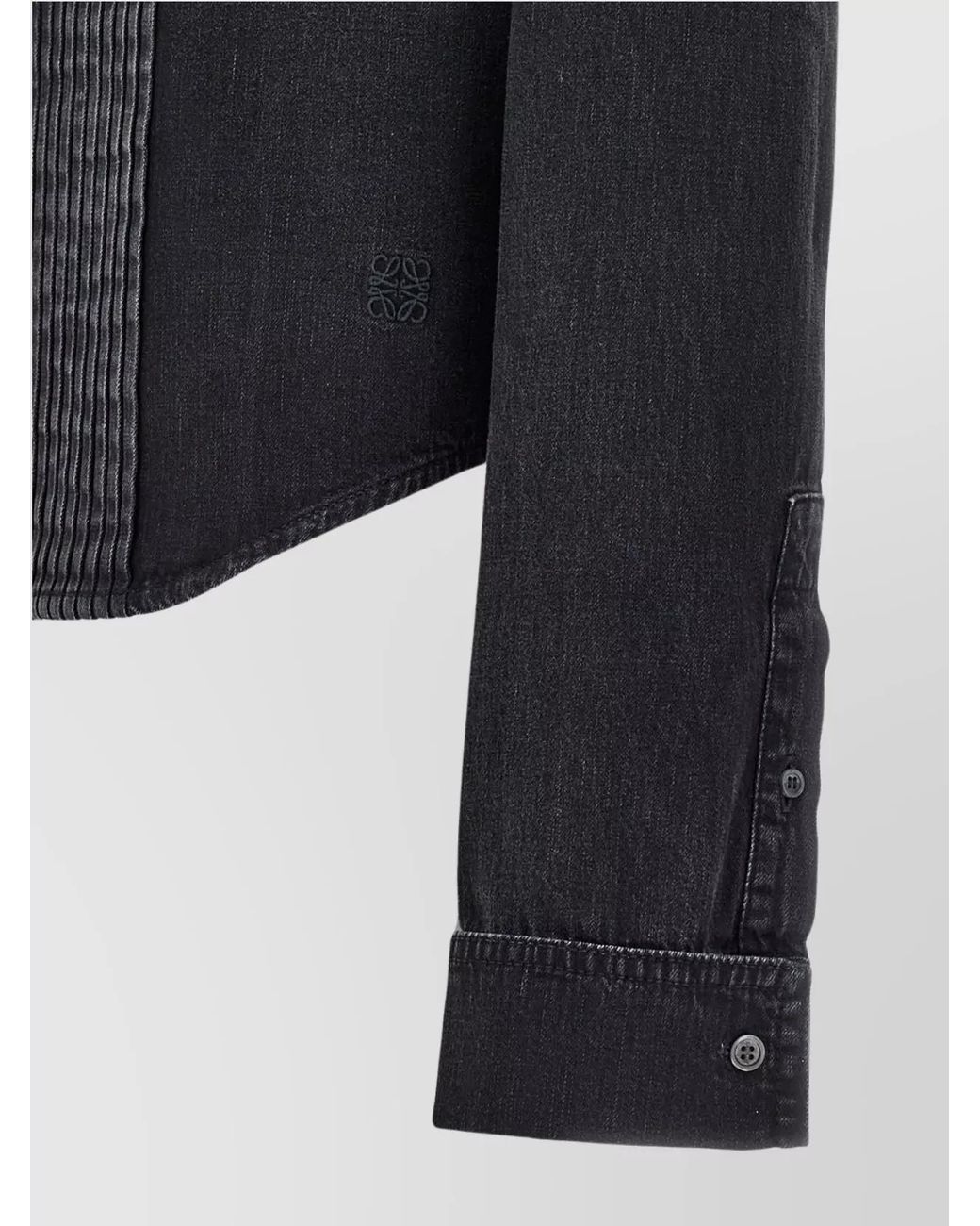 Loewe Blue Cotton Pleated Denim Shirt