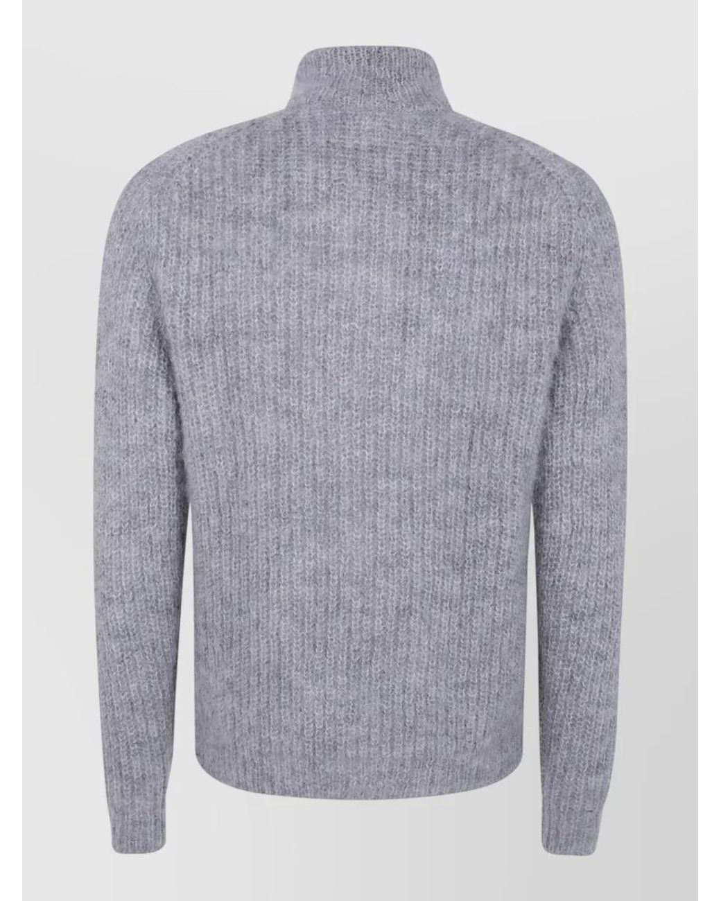 Aspesi Blue Mohair Wool Zip Up Jacket for men