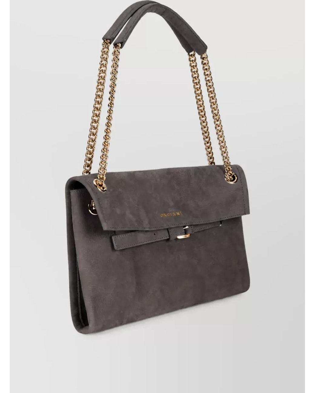 Orciani Gray Leather Venus Nabucco Small Shoulder Bag
