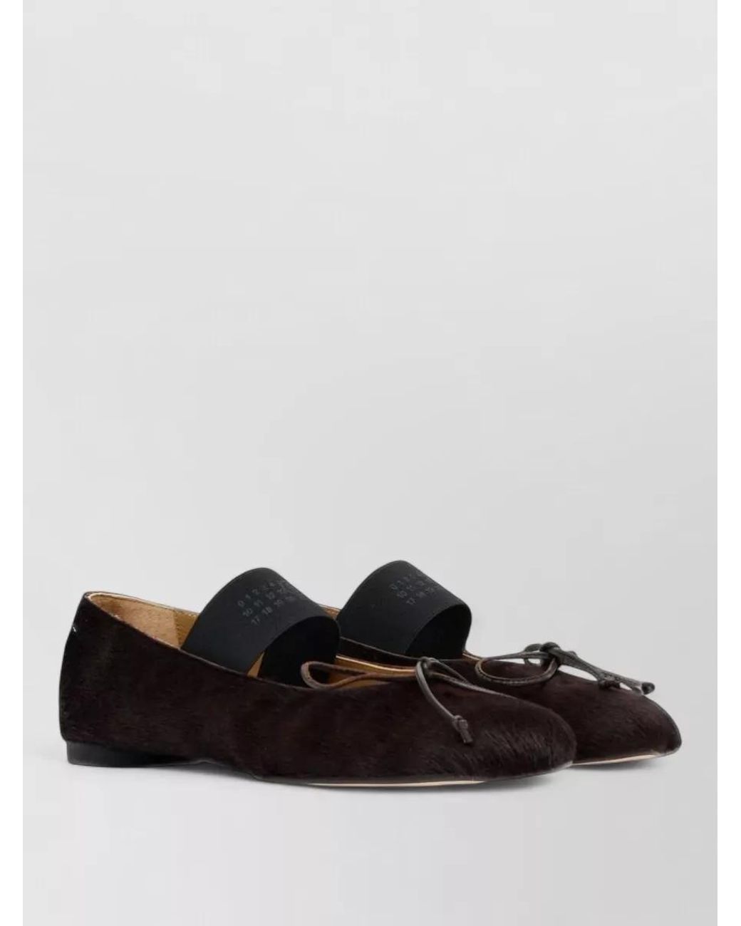 MM6 by Maison Margiela Black Leather Ballet Flats