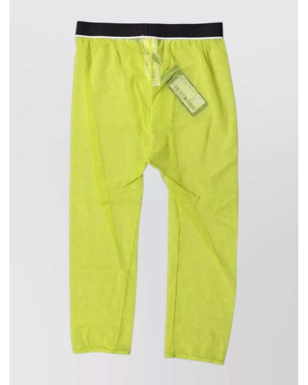 Dolce & Gabbana Yellow Logo-Print Cropped Tights