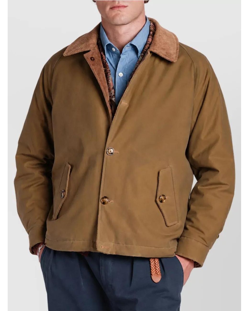 Baracuta Natural Waxed Cotton Regular-Fit Single-Breasted Coat for men