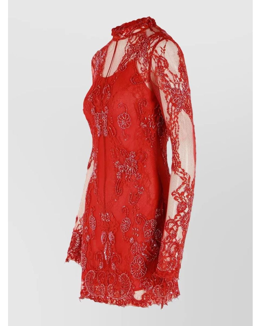 Blumarine Embroidered Lace Mini Dress