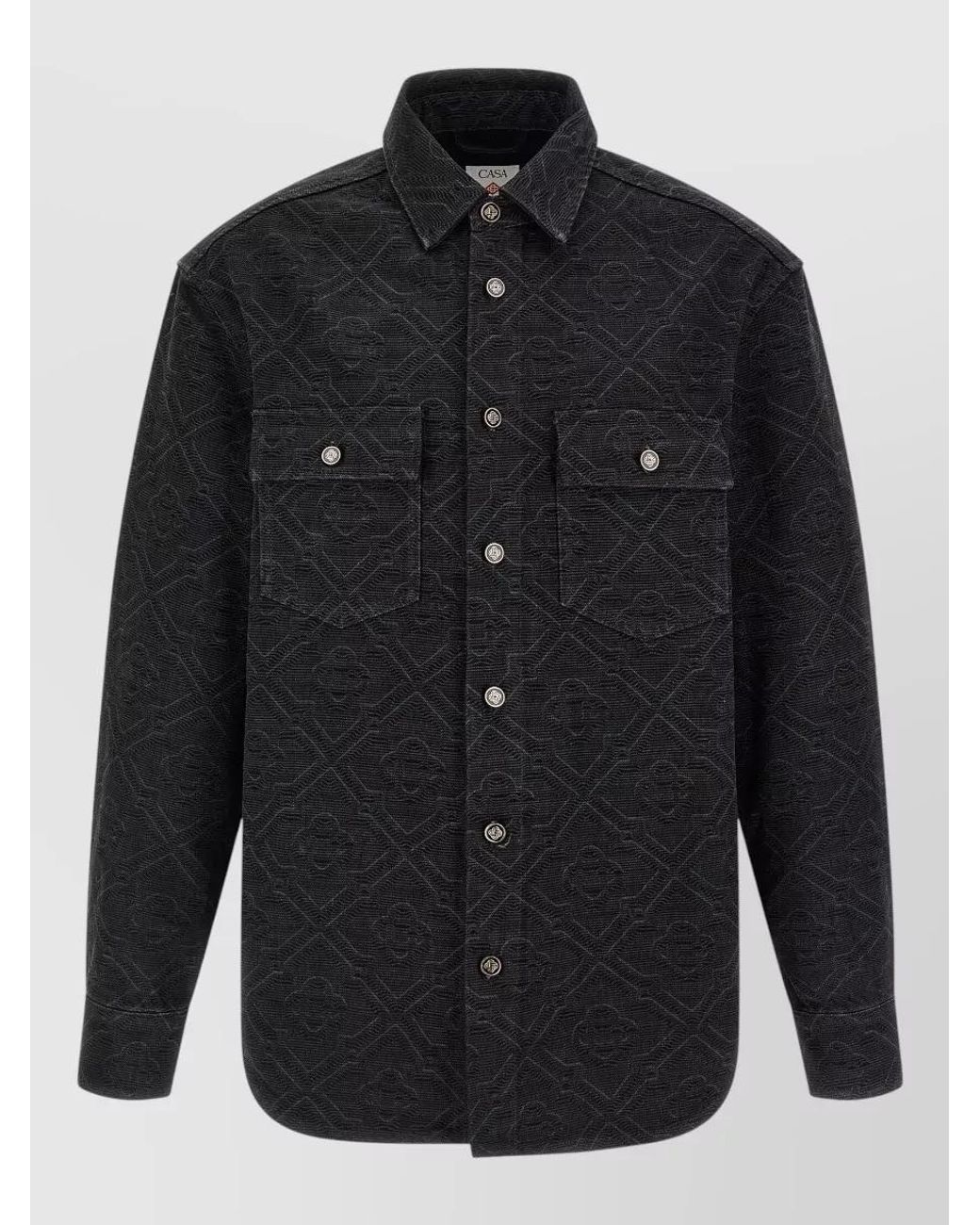 Casablanca Black 'Laser Monogram Denim' Overshirt for men