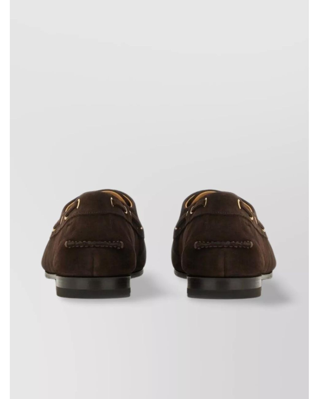 Bally Brown Suede Leather Lace-Up Loafers for men
