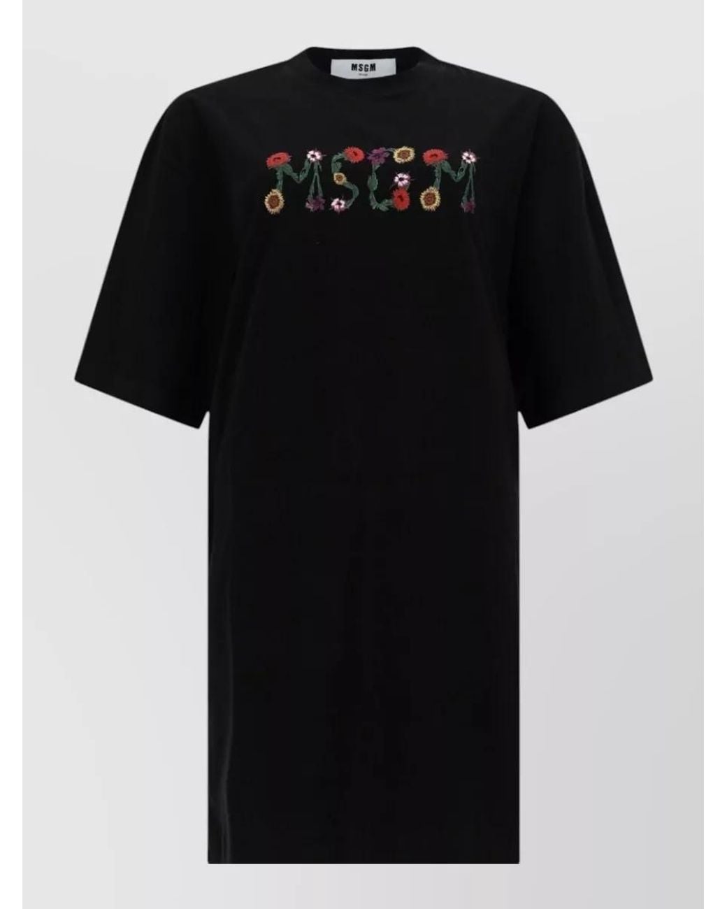 MSGM Black Logo-Print T-Shirt