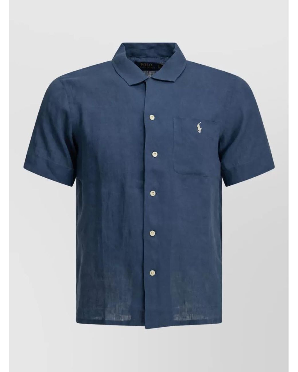 Polo Ralph Lauren Blue Linen Classic-Fit Polo Shirt for men