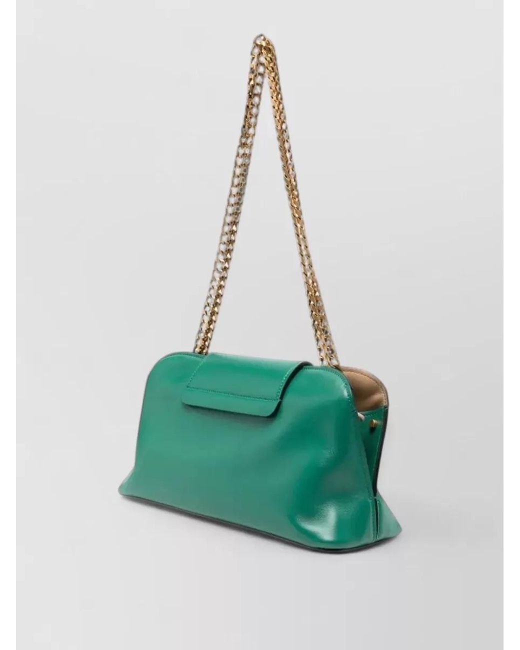 Versace Green Na Lamb Leather Clutch Bag