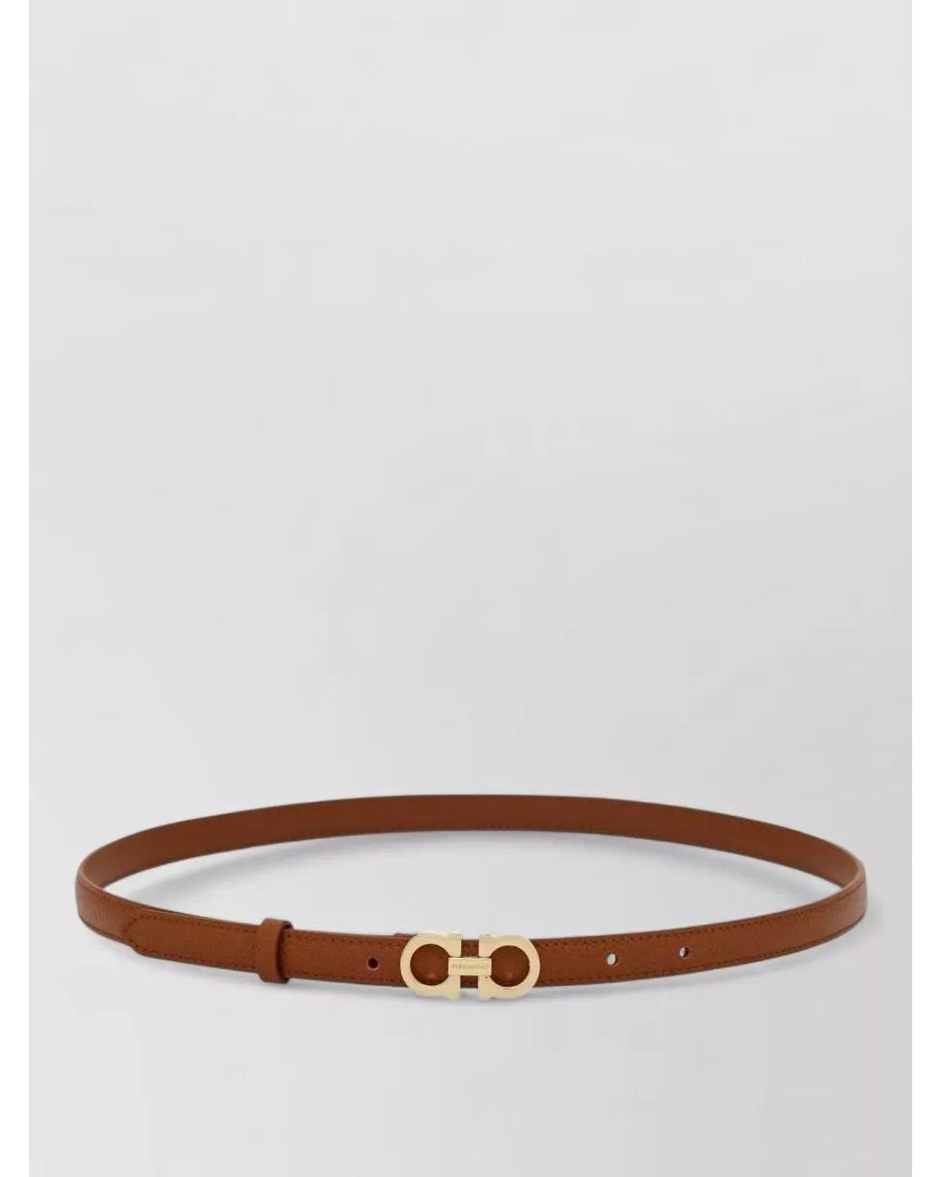Ferragamo White Hammered Leather Slim Belt