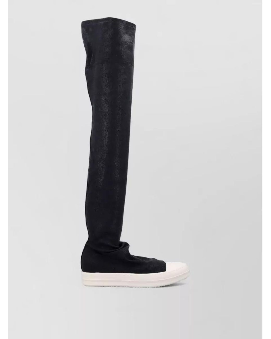 Rick Owens Black Denim High Sock Sneakers