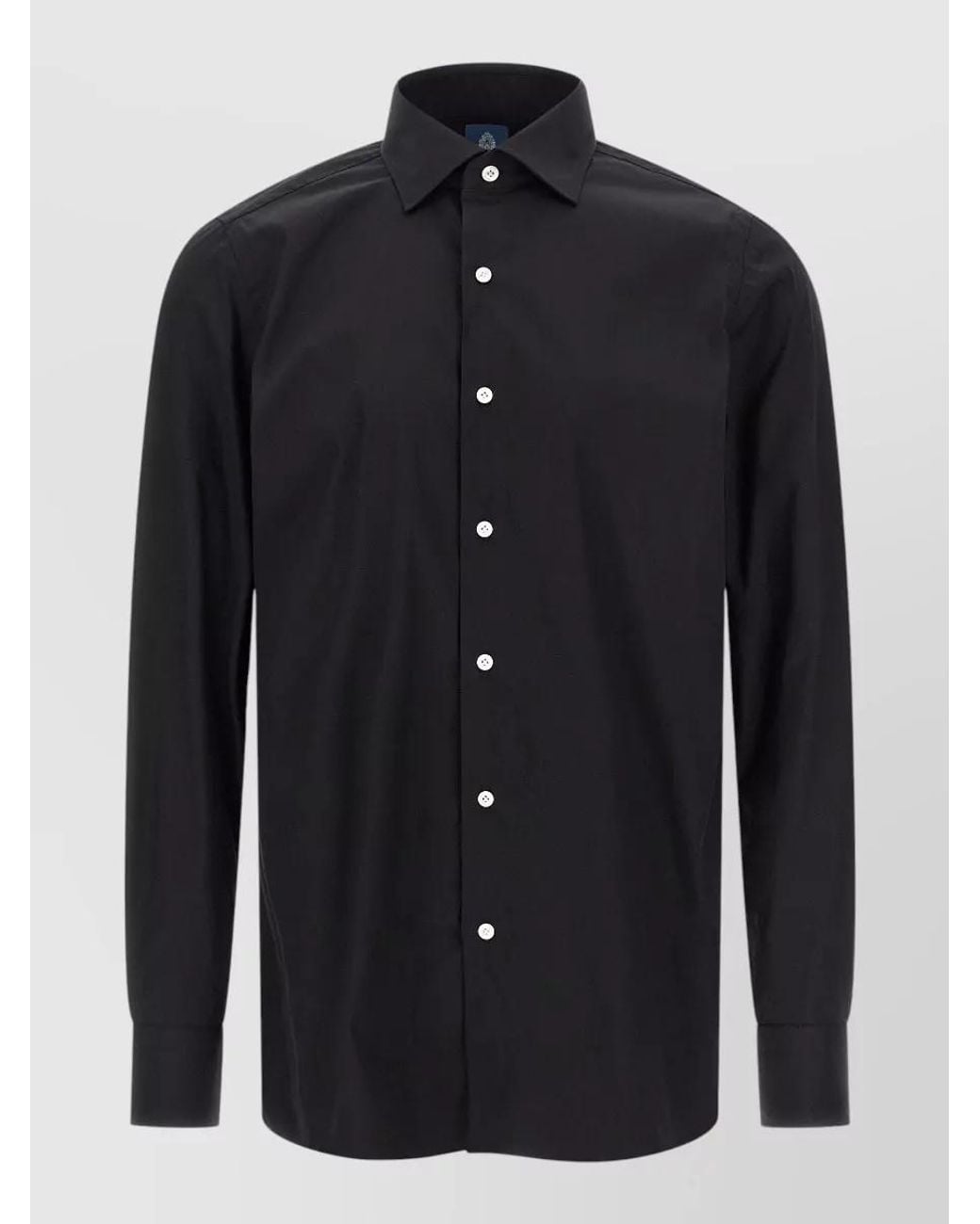 Finamore 1925 Blue Cotton Napoli Long-Sleeve Shirt for men