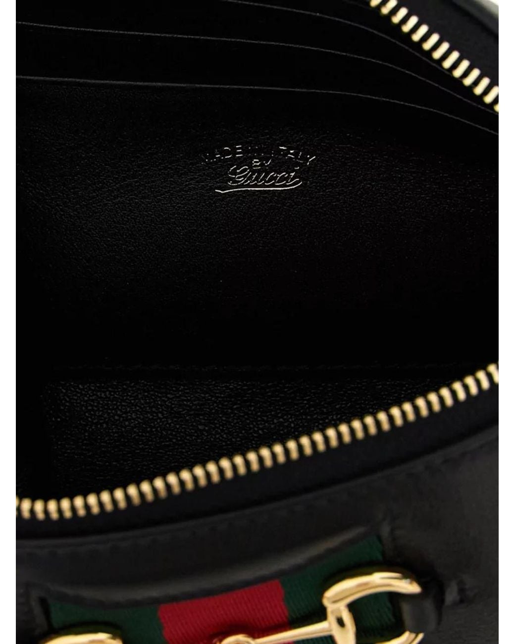 Gucci White Horsebit Web Mini Leather Shoulder Bag