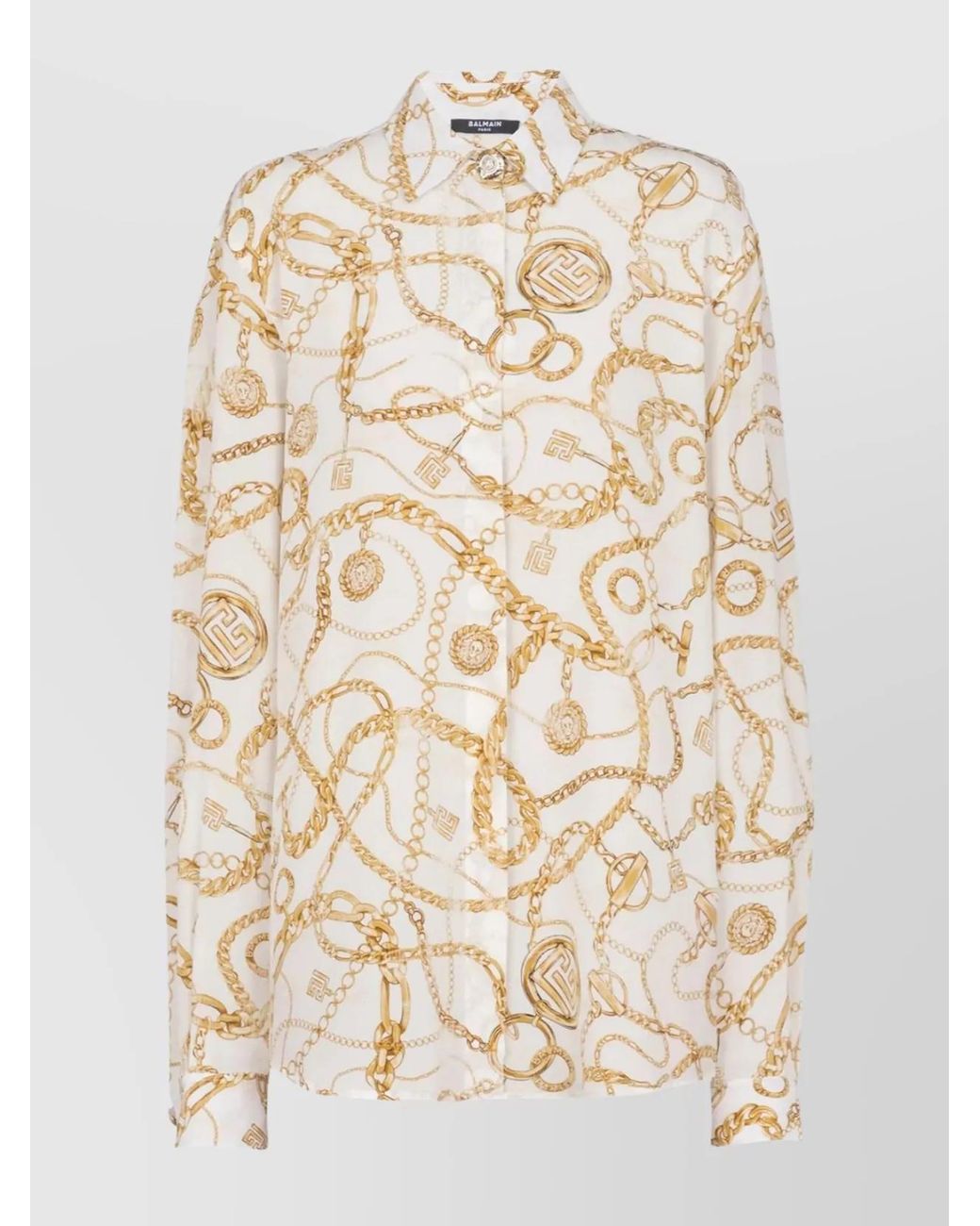 Balmain Natural Silk Long Sleeve Shirt