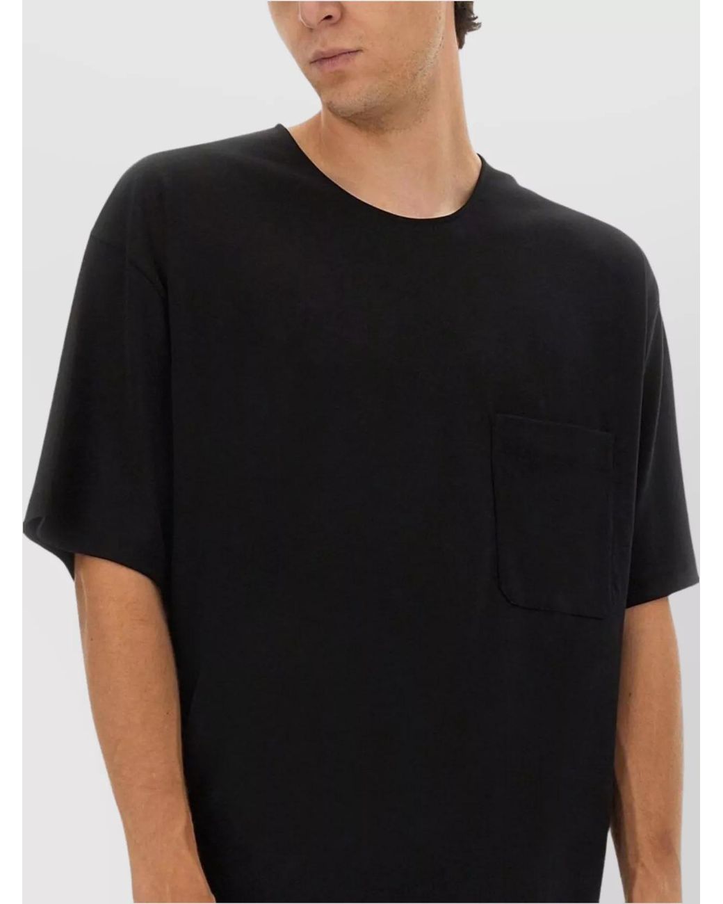Lemaire Black Silk Cotton Relaxed-Fit Short-Sleeve T-Shirt for men