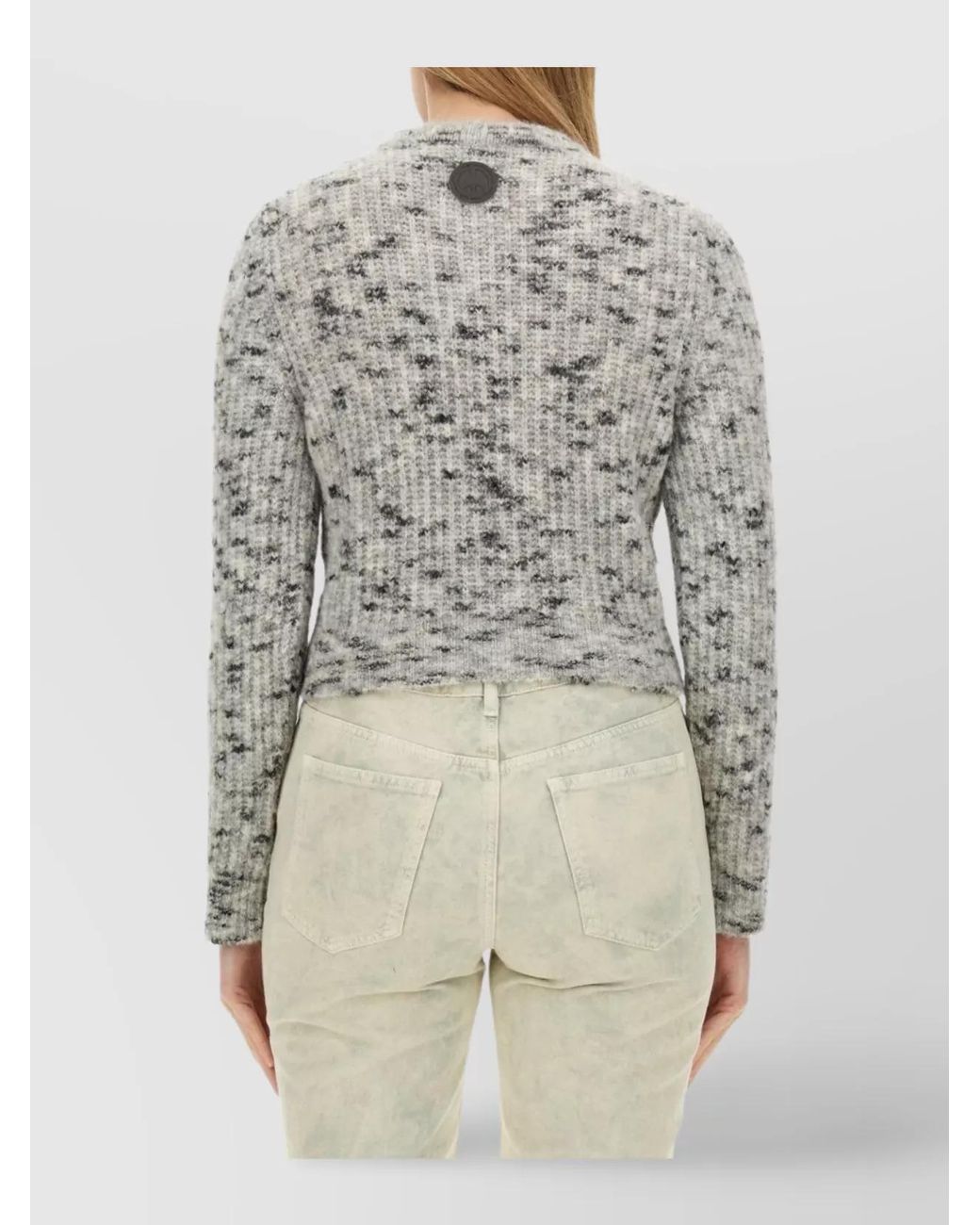 Moschino Gray Cropped Jumper