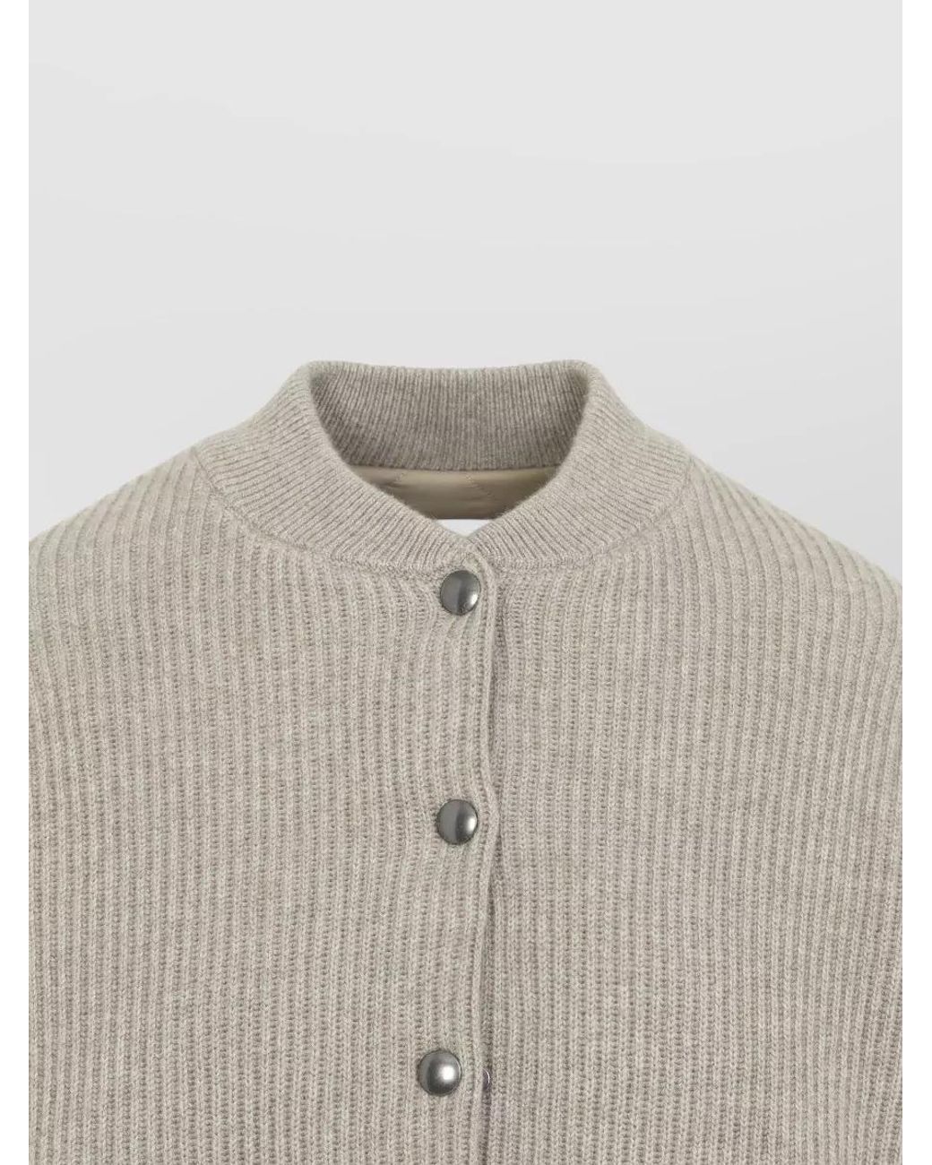 Brunello Cucinelli Gray Cashmere Bomber Jacket