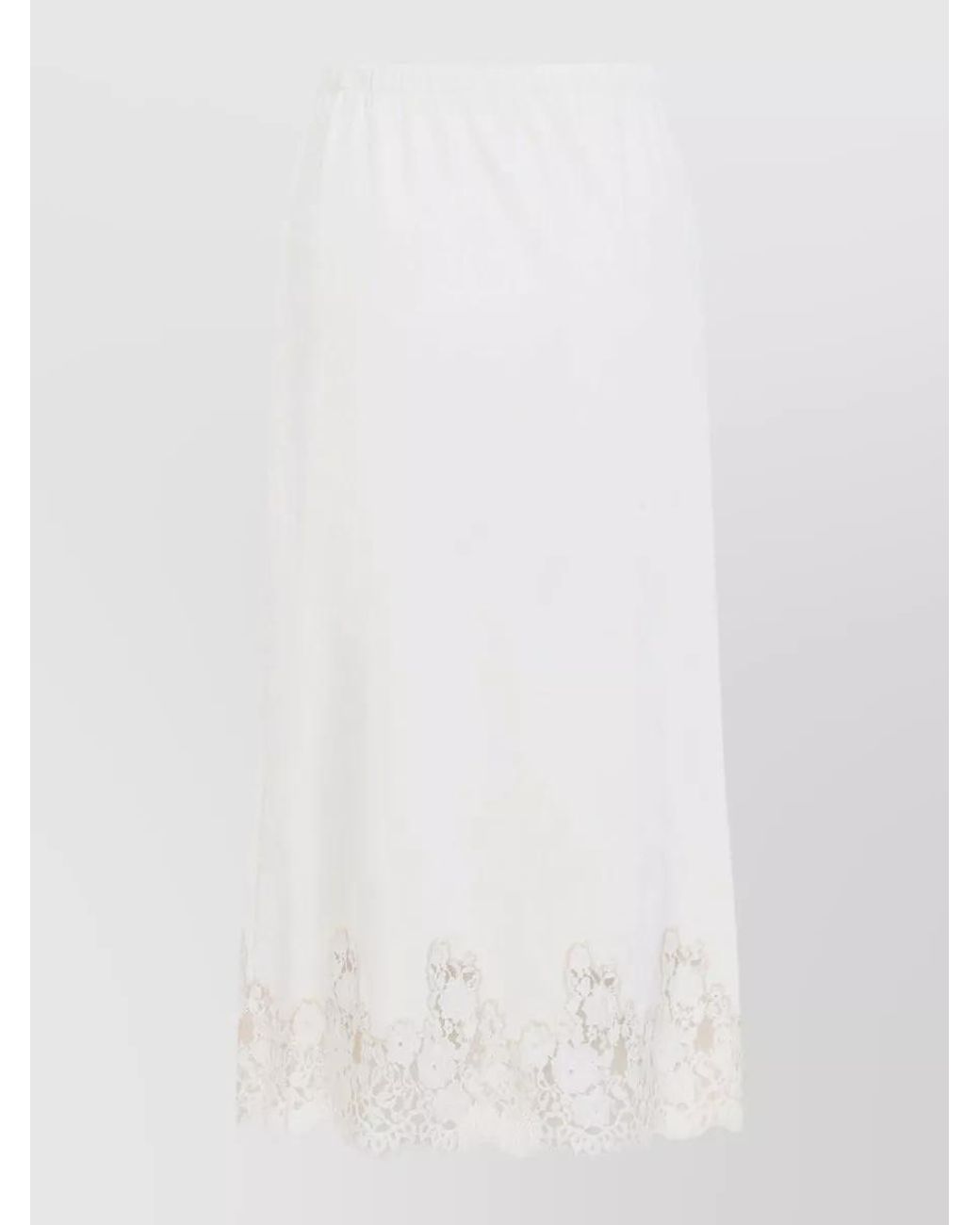 Alberta Ferretti White Midi Pencil Skirt
