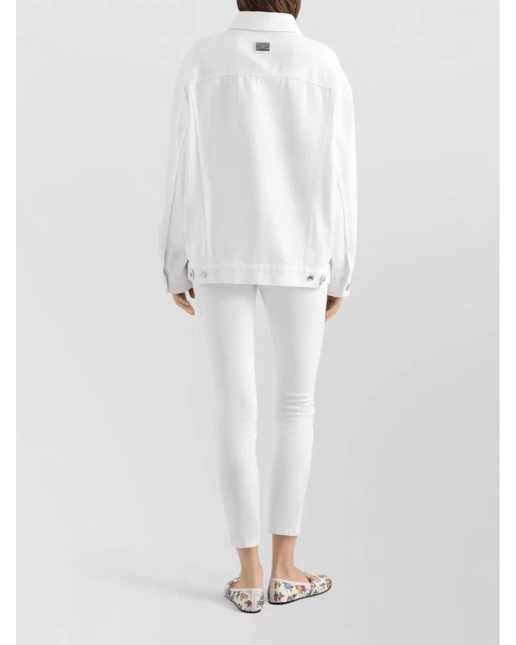 Dolce & Gabbana White Five Pocket Trousers Belt Loops Rivets