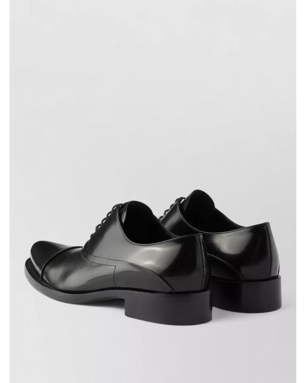 Prada Black Leather Lace-Up Shoes