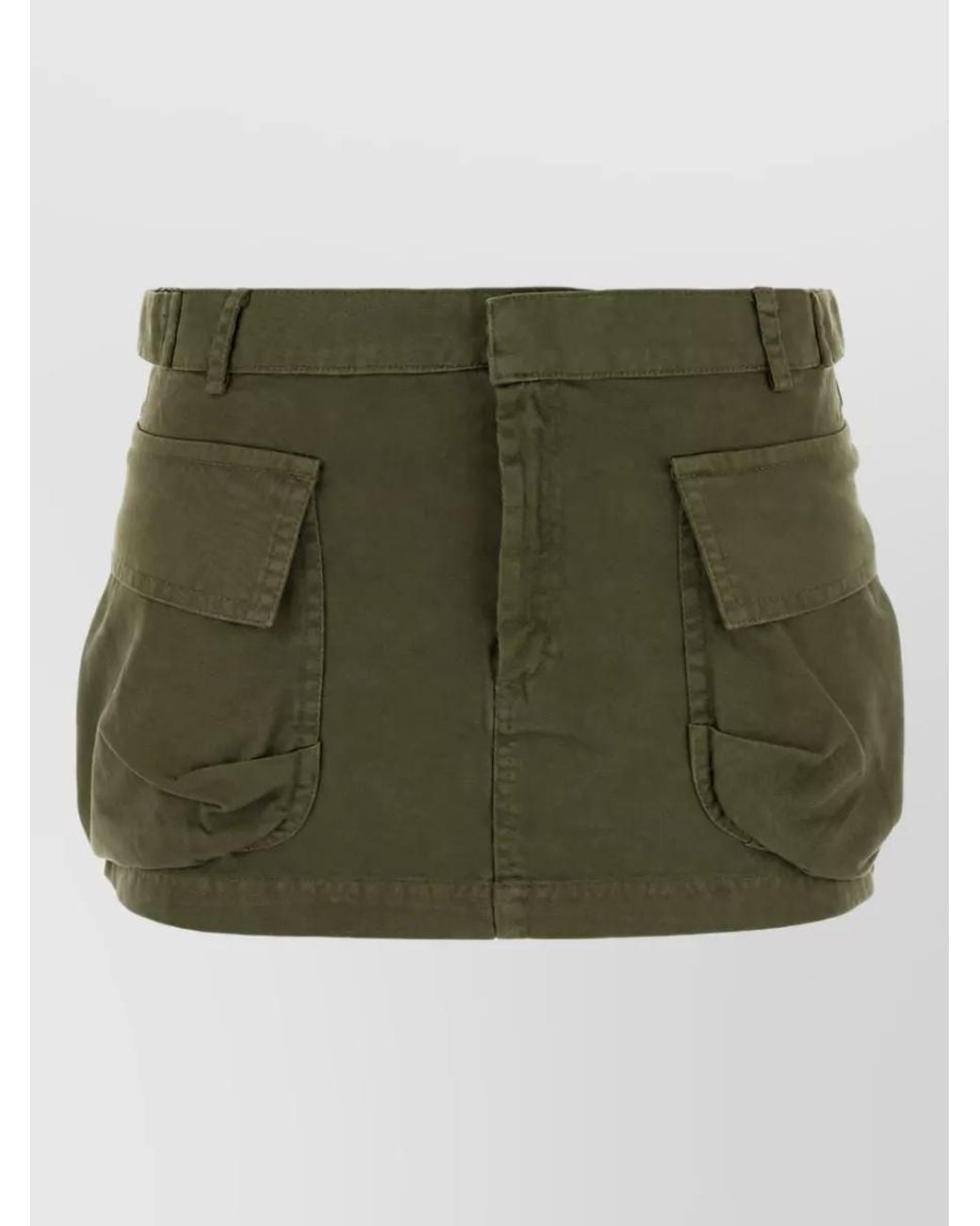 GIMAGUAS Green Cotton Mini Skirt