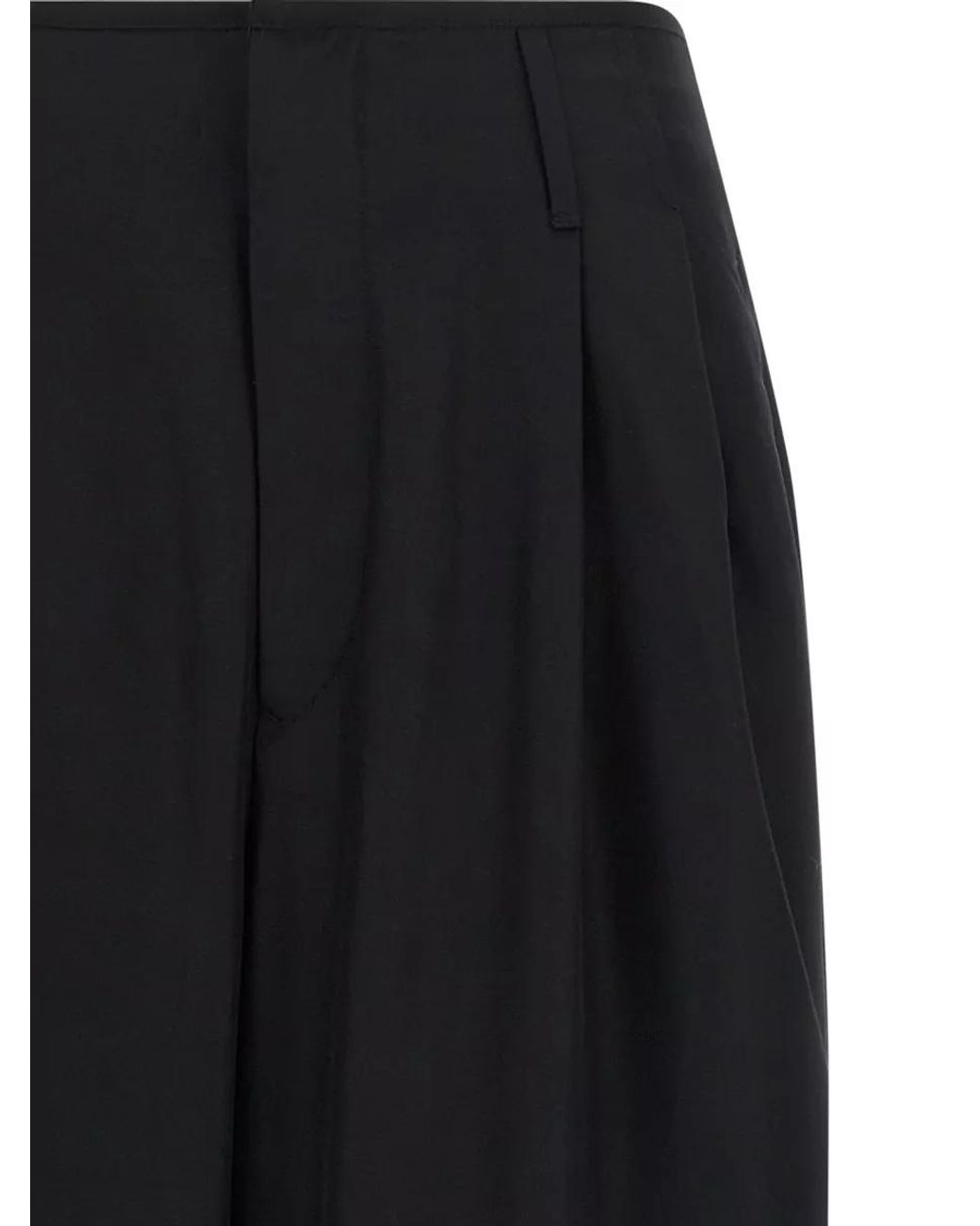 DARKPARK Black Pleated Wide-Leg Tailored Trousers