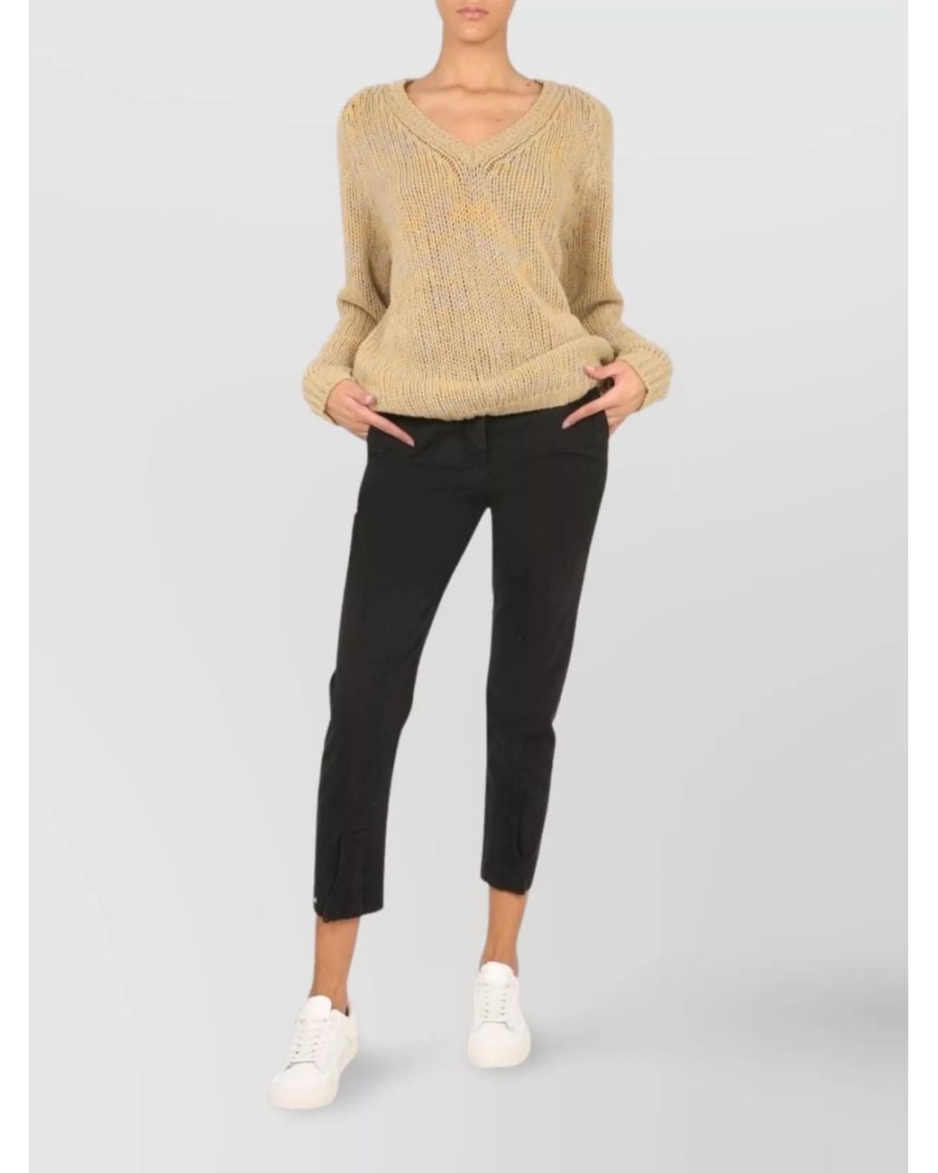Aspesi Natural Cropped Trousers