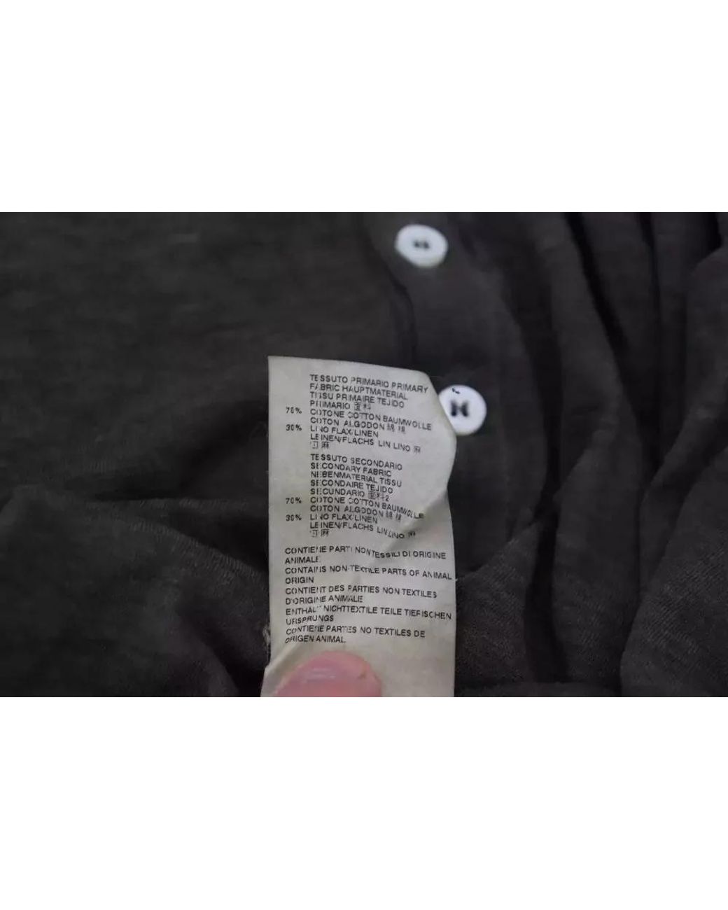 DSquared² Black Cotton Linen Long-Sleeve Henley T-Shirt for men