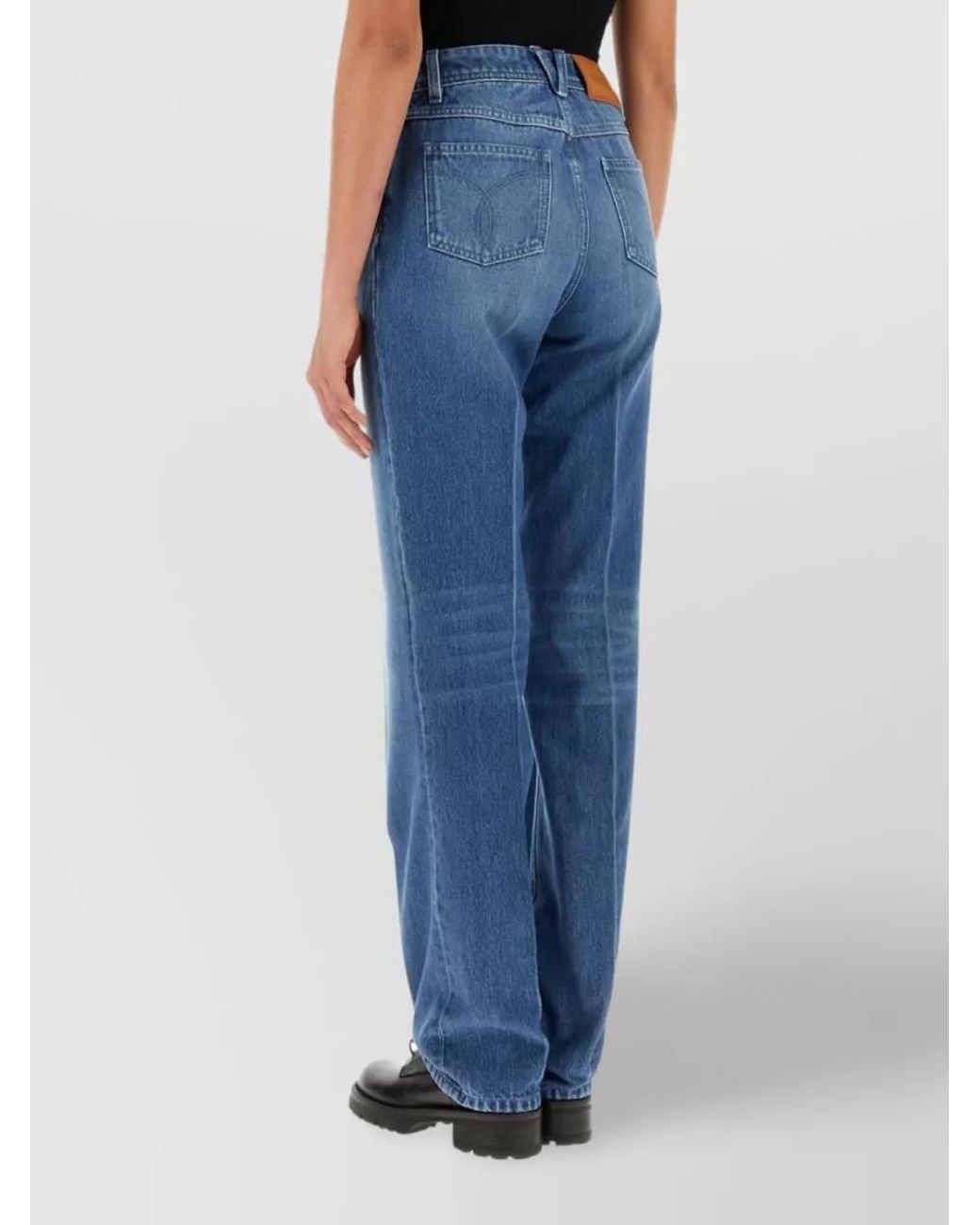 Versace Blue Denim Mid-Rise Straight-Leg Jeans