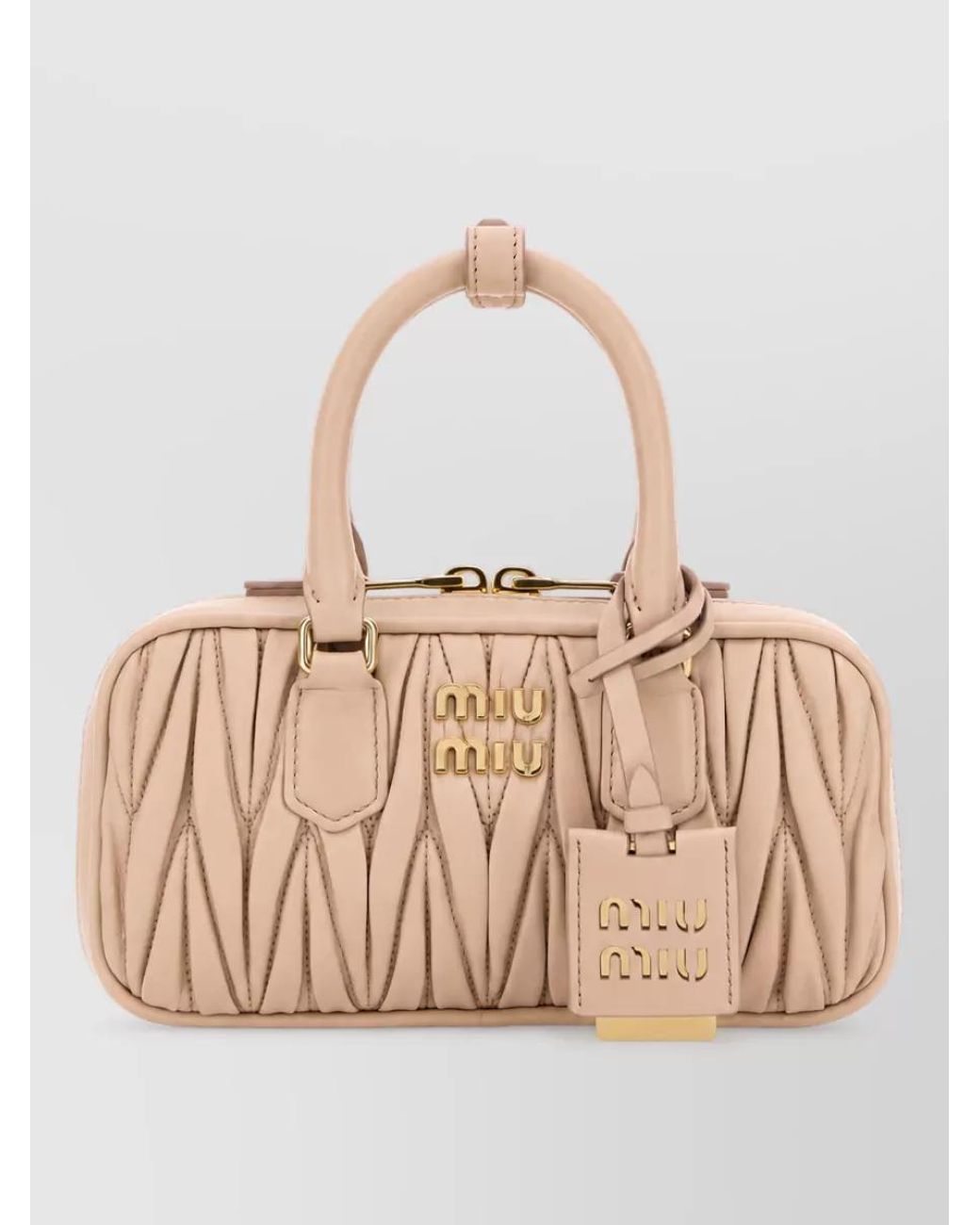 Miu Miu Natural Arcadie Nappa Leather Clutch Bag