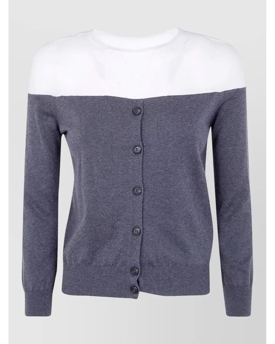 MM6 by Maison Margiela Blue Cutout Cotton Cardigan