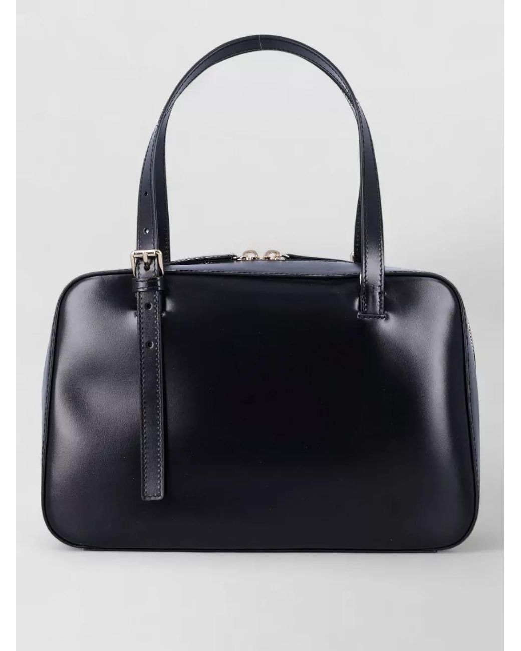 A.P.C. Black Virginie Box Leather Shoulder Bag