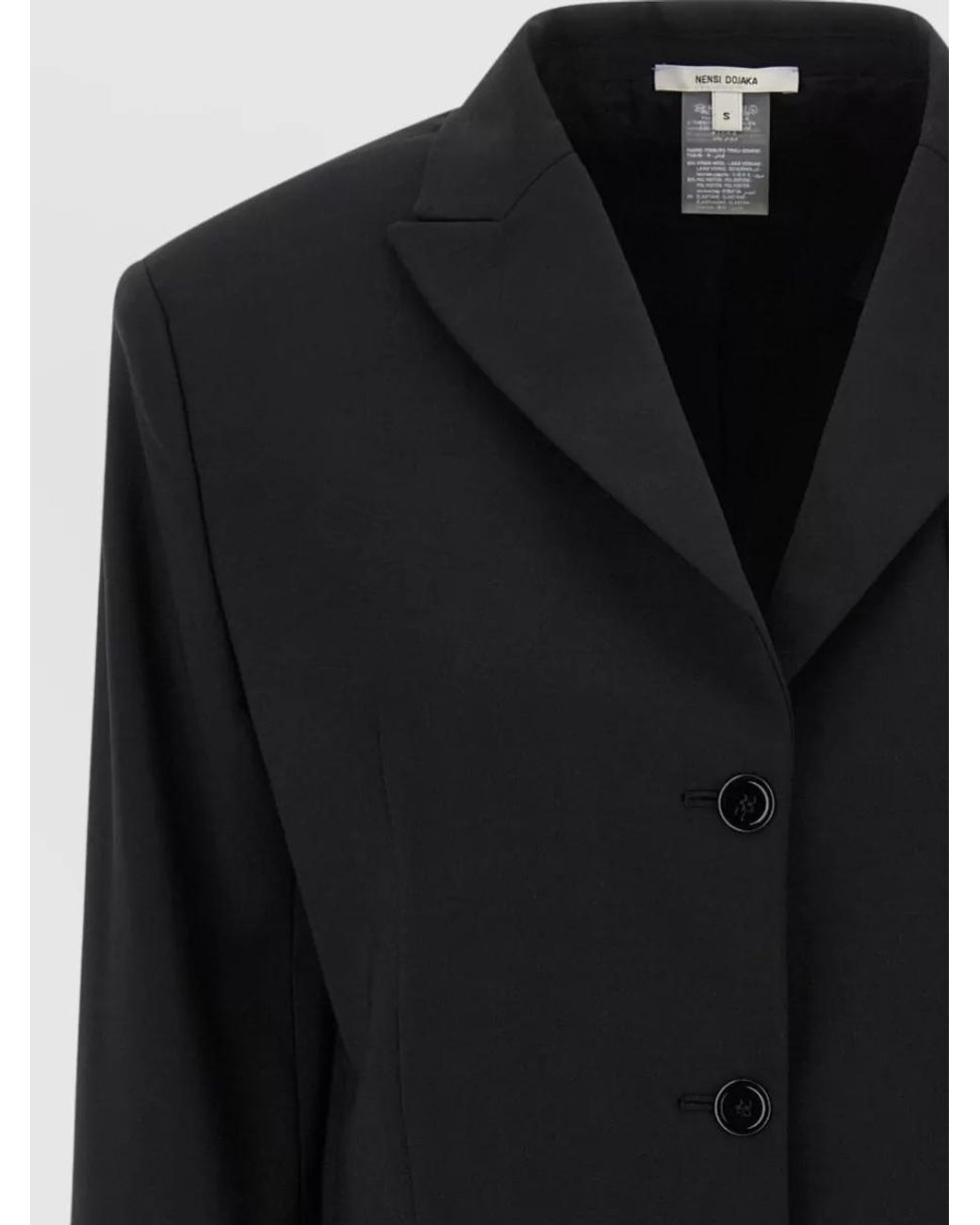 Nensi Dojaka Black Single-Breasted Belted Blazer