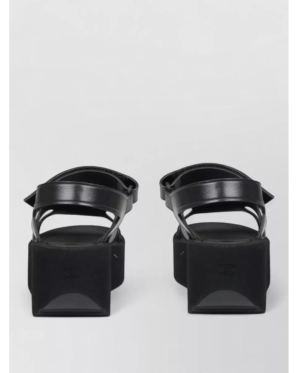 Céline Black Leather Sunny Slides