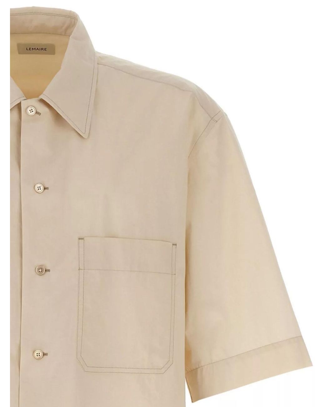 Lemaire Natural Cotton Convertible Shirt for men