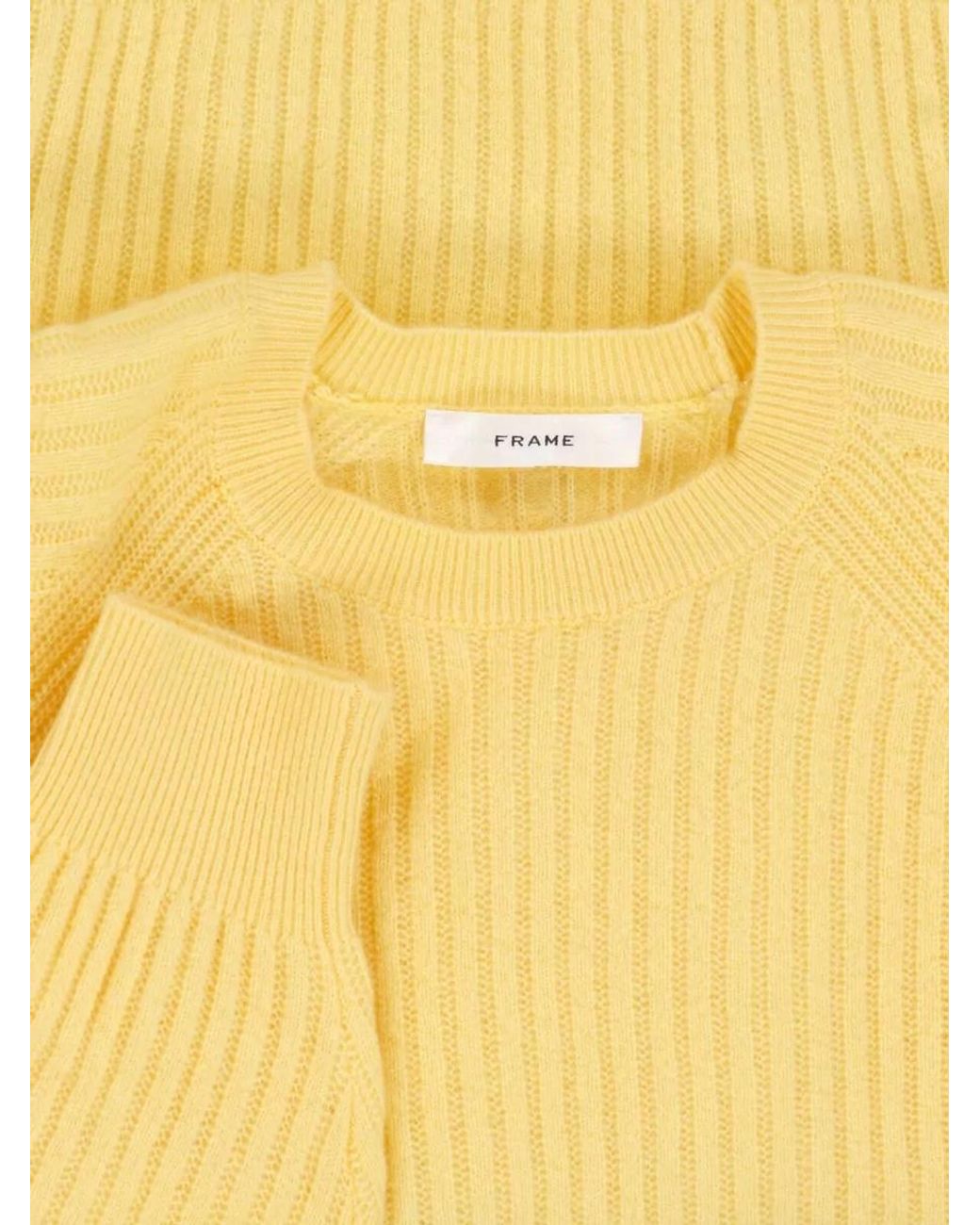 FRAME Yellow Cashmere Crewneck Sweatshirt
