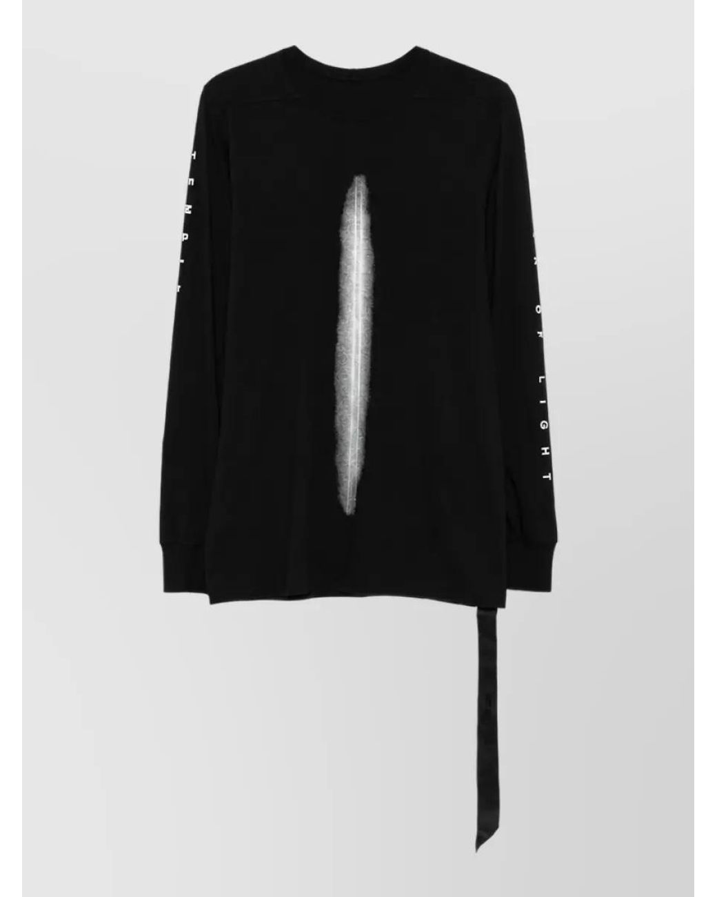 Rick Owens Black Graphic Print Cotton Long-Sleeve T-Shirt for men