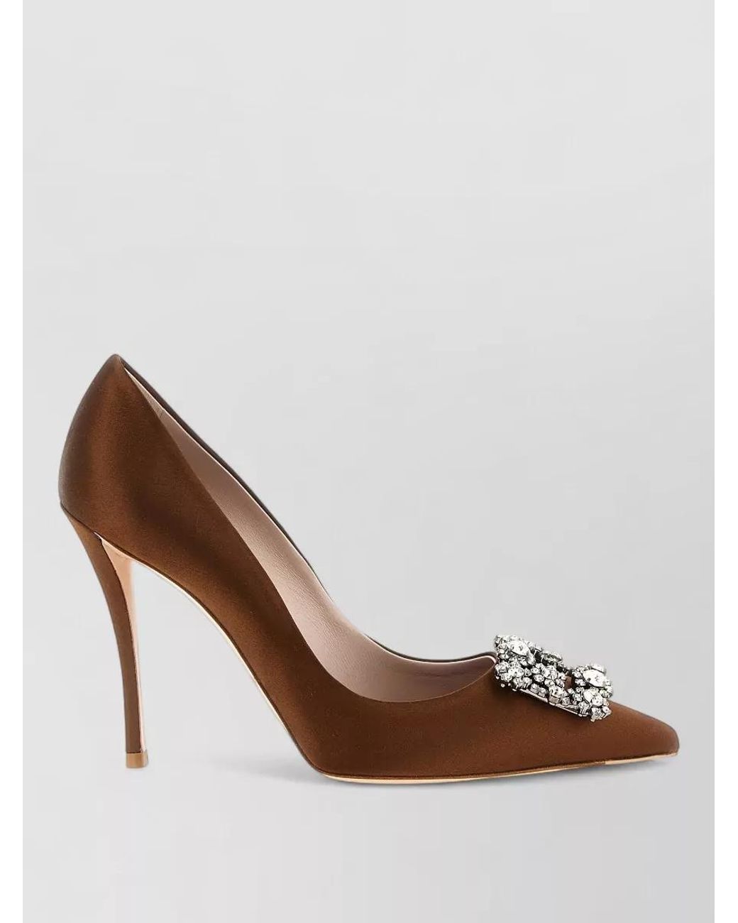Roger Vivier Brown Silk Satin Pumps